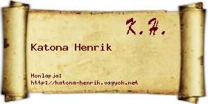 Katona Henrik névjegykártya